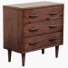 Recalled Mid-Century 3-Drawer Accent Chest, brown finish, Model DS-D146-002