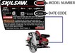 Picture of recalled circular saw and label