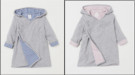 Recalled gray children's hooded bathrobe in blue or pink